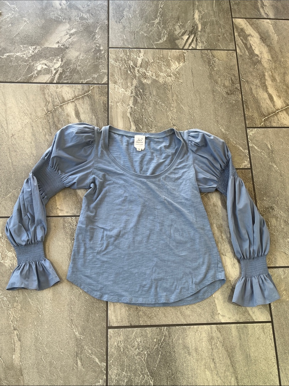 🤍 Cinq A Sept Libby Puff Sleeve Long Sleeve Size Small Glacier Blue